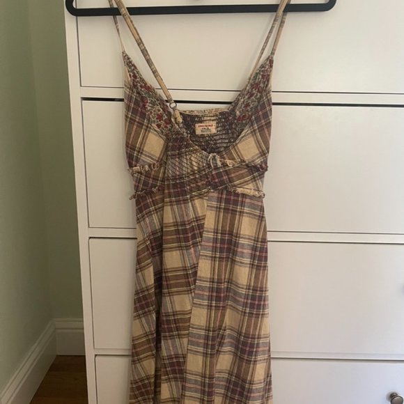 Free People Strappy Plaid Dress - Size 12 - Picture 3 of 3